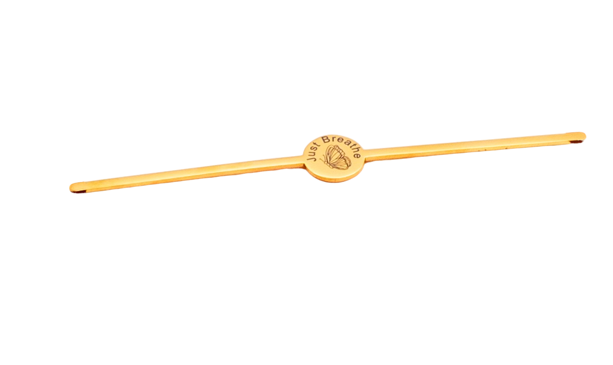 Bracelet, Bangle Flat with Centered Circle Silver, Gold, or Rose Gold