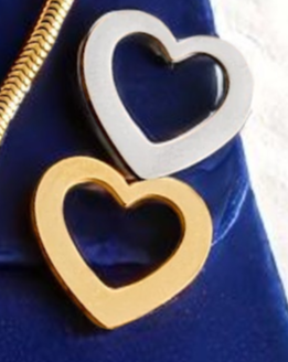 Extra Heart Silver or Gold (one heart only) for Open Heart Bracelet with Snake Chain