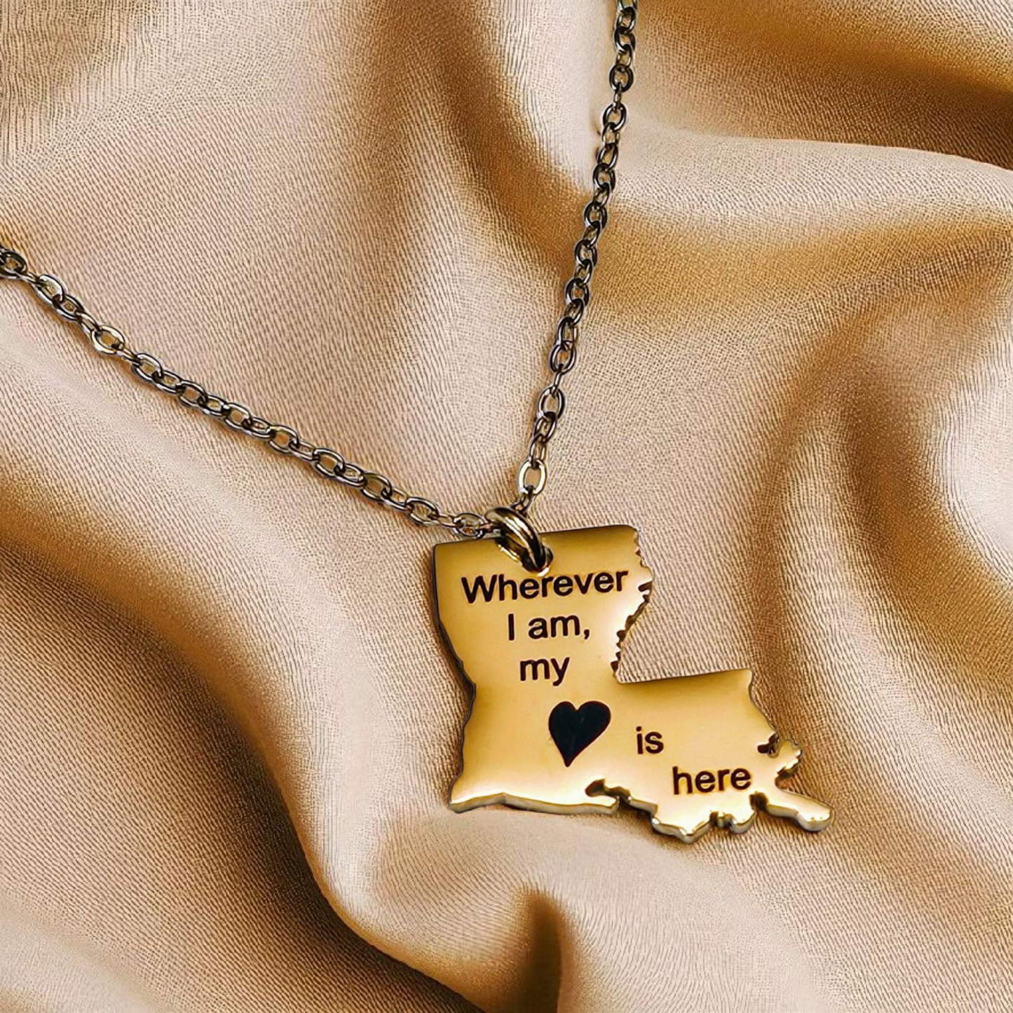 AA000 - Necklace Louisiana Pendant Silver or Gold