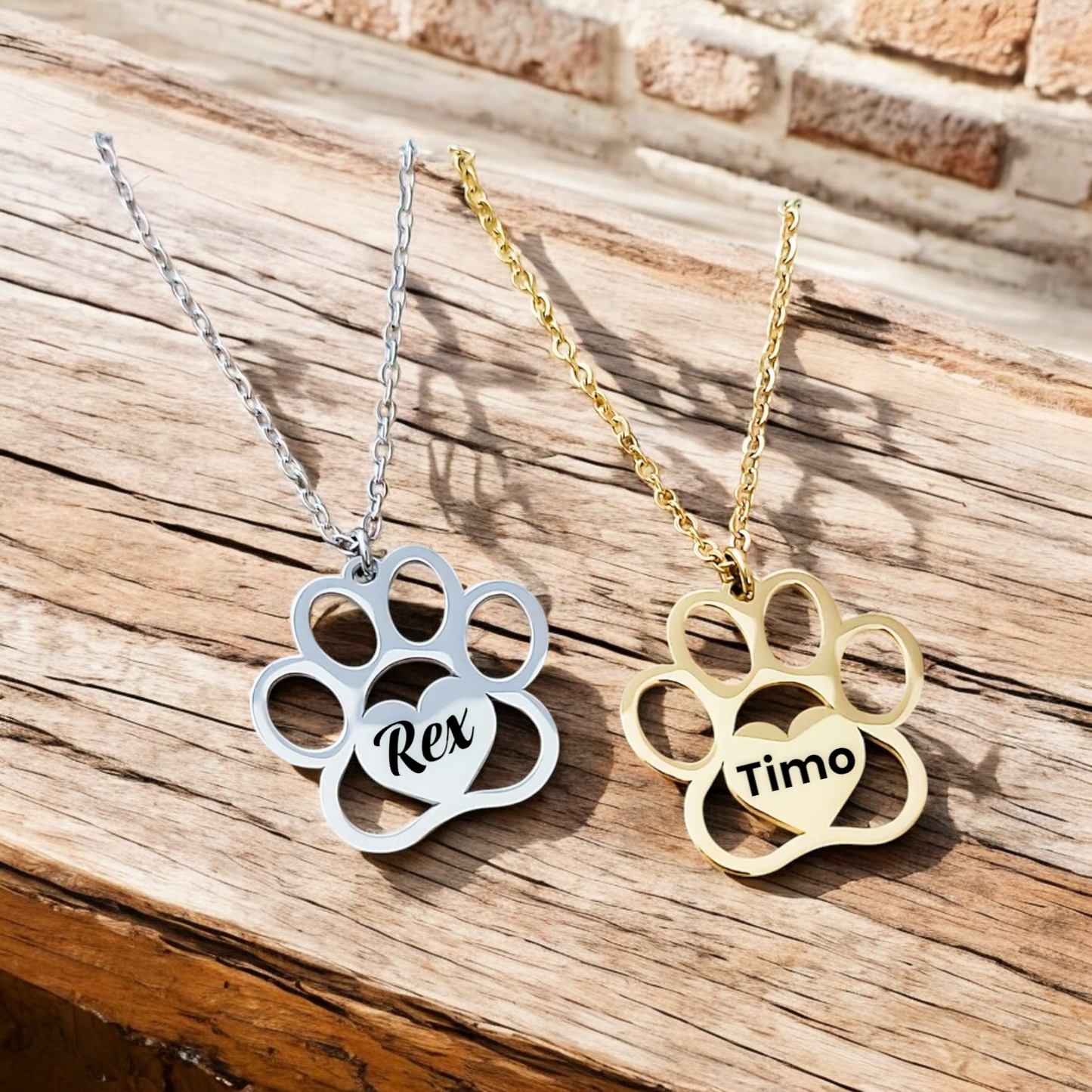 Necklace Pendant, Paw Print Gold or Silver