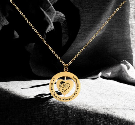 AA003 - Necklace Pendant, Rotating Heart Gold or Silver