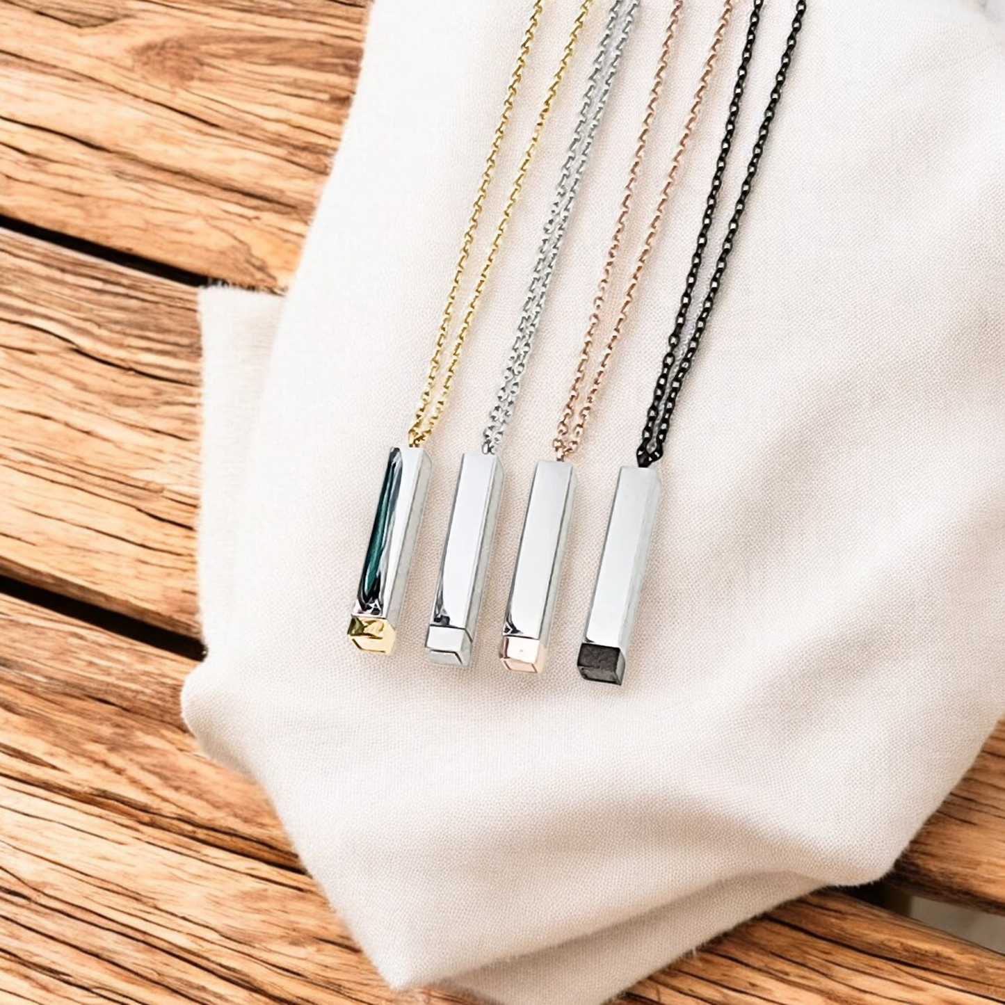 Necklace Pendant, Bar with Hidden Message