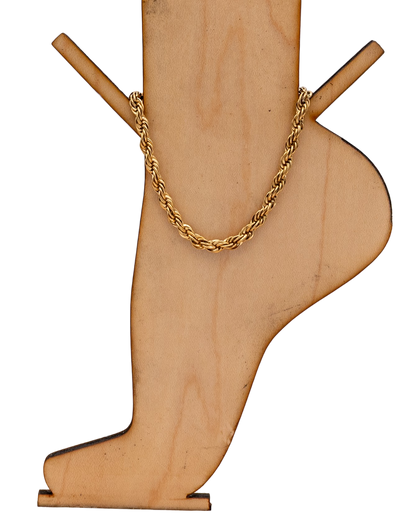 Anklet Rope Chain 18K PVD Stainless Steel Gold or Silver