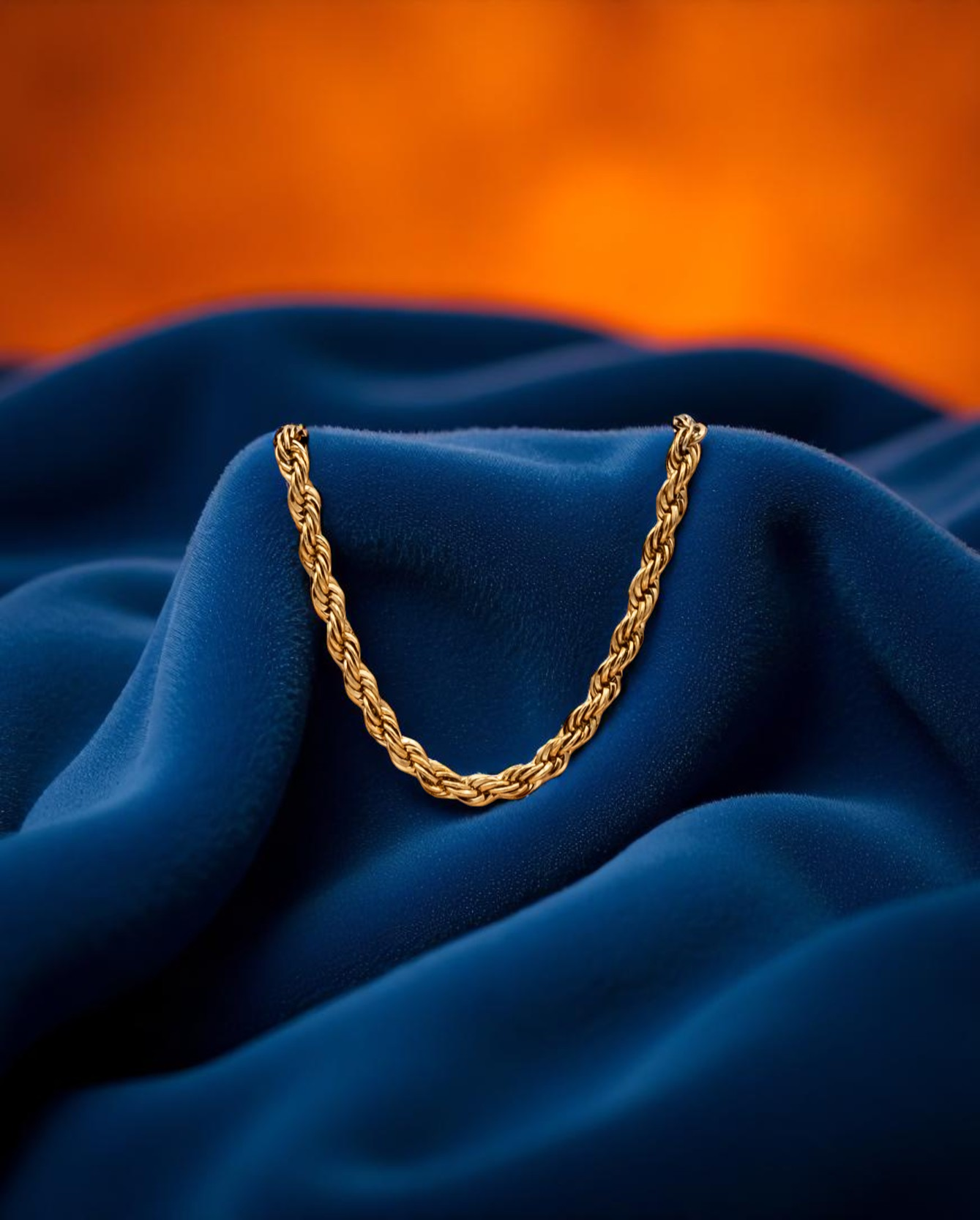 Anklet Rope Chain 18K PVD Stainless Steel Gold or Silver