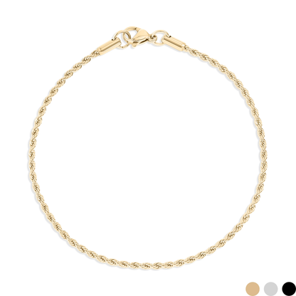 Anklet Rope Chain 18K PVD Stainless Steel Gold or Silver