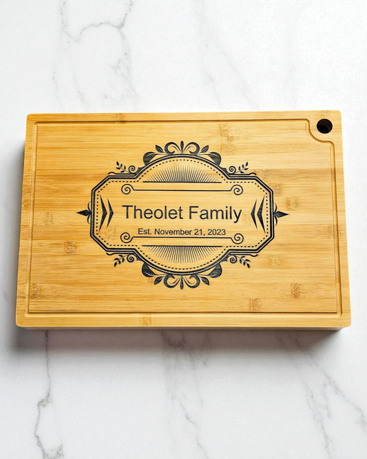 Cutting/Charcuterie Board Bamboo 12" x 18" x 3/4" Engravable Completely Customizable