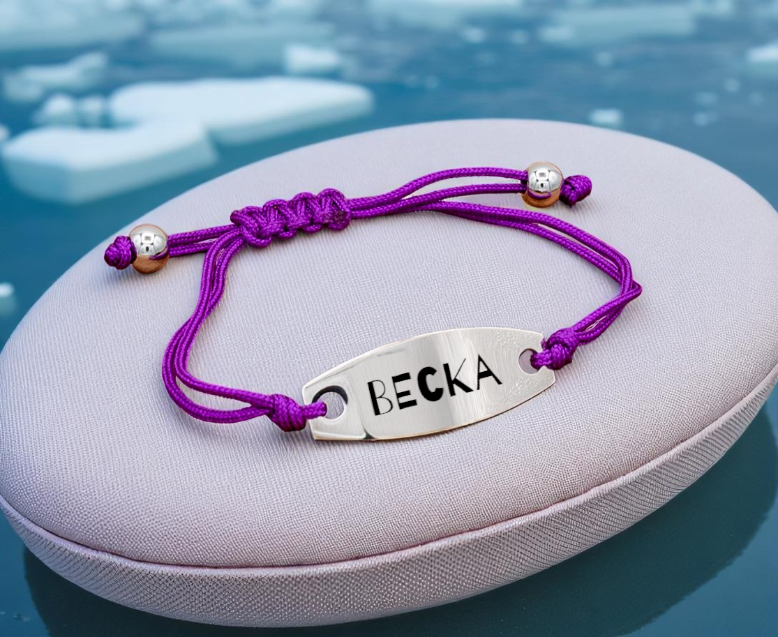 Bracelet Friendship Oval ID Engravable - Pink, Blue, Black, Purple, Lime, Red