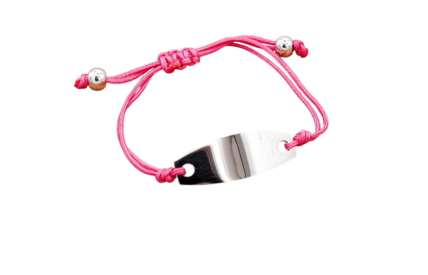 Bracelet Friendship Oval ID Engravable - Pink, Blue, Black, Purple, Lime, Red