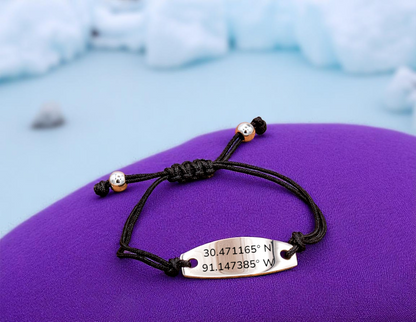 Bracelet Friendship Oval ID Engravable - Pink, Blue, Black, Purple, Lime, Red
