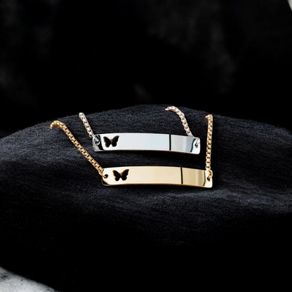 Bracelet, Bar with Butterfly Cutout Bolo