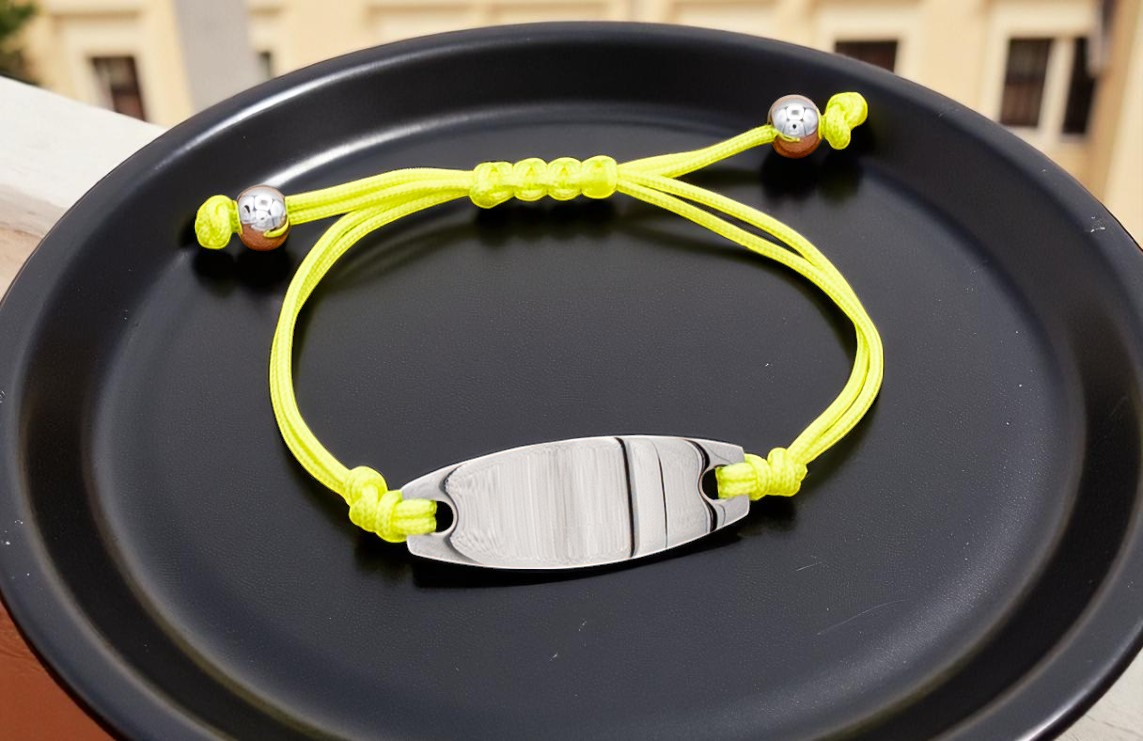 Bracelet Friendship Oval ID Engravable - Pink, Blue, Black, Purple, Lime, Red