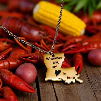 AA000 - Necklace Louisiana Pendant Silver or Gold