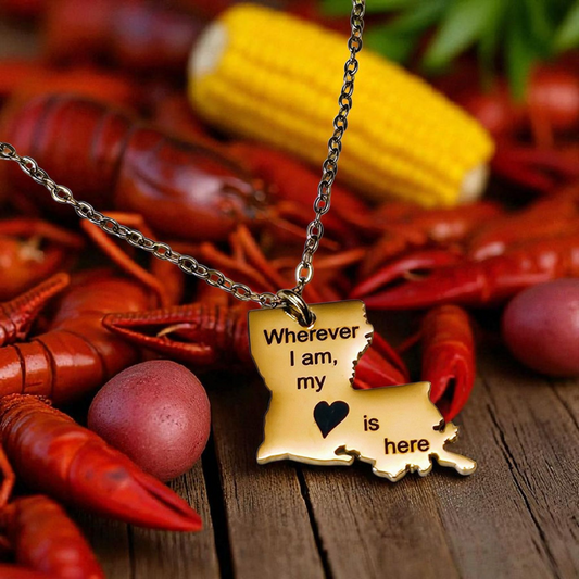 AA000 - Necklace Louisiana Pendant Silver or Gold