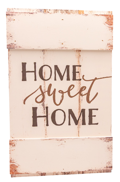 Sign, Wood Home Sweet Home 10 1/2" x 17" - 2 Engravable Areas
